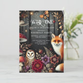 Wild One Mushroom Woodland Animal Boy 1e verjaarda Kaart (Staand voorkant)