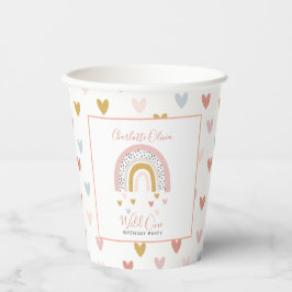 Wild One Muted Rainbow Girl's 1e verjaardag Papieren Bekers