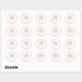 Wild One Muted Rainbow Girl's 1e verjaardag Ronde Sticker (Vel)