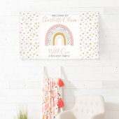 Wild One Muted Rainbow Girl's 1e verjaardag Spandoek (Insitu)