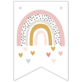 Wild One Muted Rainbow Girl's 1e verjaardag Vlaggetjes (Eerste vlag)