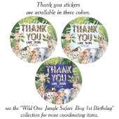 Wild One Navy Blue Boy 1e verjaardagsgunst bedankt Ronde Sticker