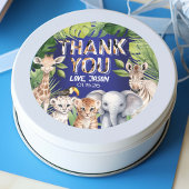 Wild One Navy Blue Boy 1e verjaardagsgunst bedankt Ronde Sticker