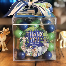 Wild One Navy Blue Boy 1e verjaardagsgunst bedankt Ronde Sticker