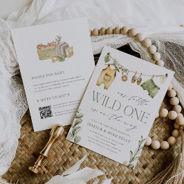 Wild One | Neutral Boho Safari Baby shower Kaart