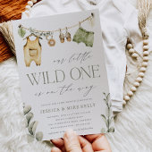 Wild One | Neutral Boho Safari Baby shower Kaart