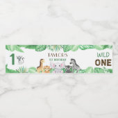 Wild One Neutral Celebration - Safari avontuur! Waterfles Etiket (Enkel label)