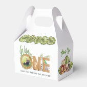 Wild One Oerwoud 1e Verjaardag Safari Dieren Foto Bedankdoosjes (Voorkant Zijde)