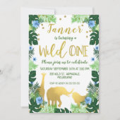 Wild One Oerwoud 1e verjaardag Uitnodiging (Voorkant)