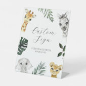 Wild One Oerwoud aangepaste tekst teken Reclamebord Met Voetstuk (Voorkant)