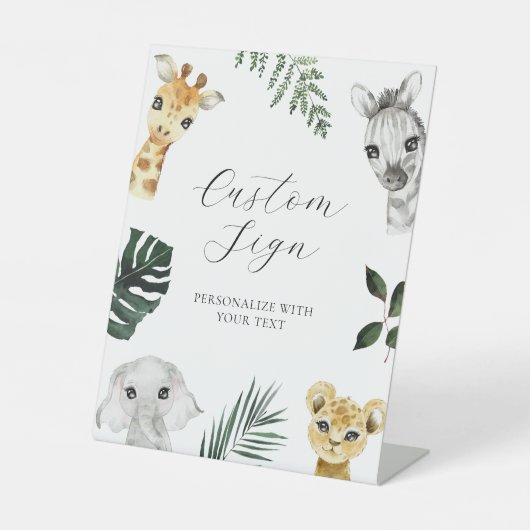 Wild One Oerwoud aangepaste tekst teken Reclamebord Met Voetstuk (Voorkant)