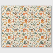 Wild One Oerwoud Adventure 1e verjaardag Cadeaupapier (Vlak)