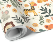 Wild One Oerwoud Adventure 1e verjaardag Cadeaupapier (Rol Hoek)