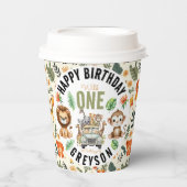 Wild One Oerwoud Adventure 1e verjaardag Papieren Bekers (Voorkant)
