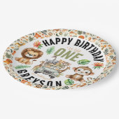 Wild One Oerwoud Adventure 1e verjaardag Papieren Bordje (Gekanteld)