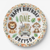 Wild One Oerwoud Adventure 1e verjaardag Papieren Bordje (Voorkant)