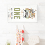 Wild One Oerwoud Adventure 1e verjaardag Spandoek (Insitu)