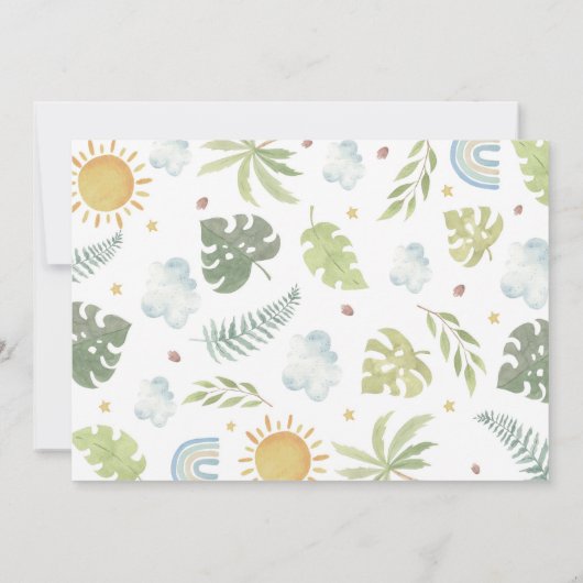 Wild One Oerwoud Animals 1st Birthday Foto Kaart (Achterkant)