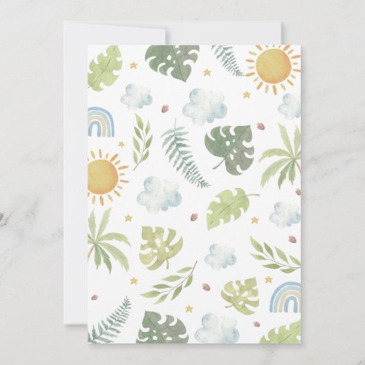 Wild One Oerwoud Animals 1st Birthday Invitation Kaart (Achterkant)