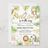 Wild One Oerwoud Animals Baby shower Kaart (Voorkant)