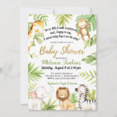 Wild One Oerwoud Animals Baby shower Kaart (Voorkant)