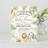 Wild One Oerwoud Animals Baby shower Kaart (Staand voorkant)