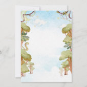 Wild One Oerwoud Animals Boy Baby shower Invitatio Kaart (Achterkant)