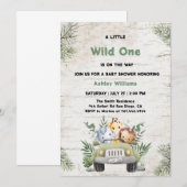 Wild One Oerwoud Animals Boy Baby shower Kaart (Voorkant / Achterkant)