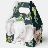 Wild One Oerwoud Animals Safari 1st Birthday Bedankdoosjes (Achterkant)