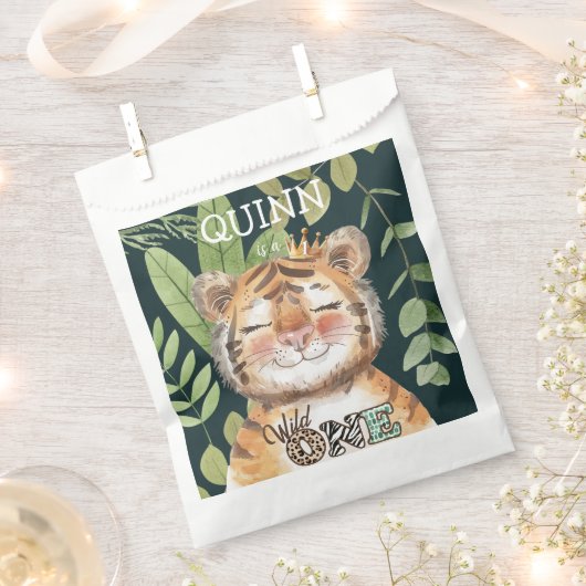 Wild One Oerwoud Animals Safari 1st Birthday Bedankzakje (Geknipt)