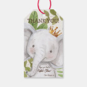 Wild One Oerwoud Animals Safari 1st Birthday Cadeaulabel (Achterkant)