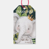 Wild One Oerwoud Animals Safari 1st Birthday Cadeaulabel (Achterkant)