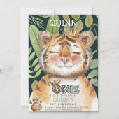 Wild One Oerwoud Animals Safari 1st Birthday Kaart (Voorkant)