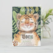 Wild One Oerwoud Animals Safari 1st Birthday Kaart (Staand voorkant)