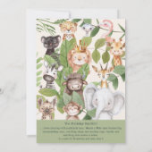 Wild One Oerwoud Animals Safari 1st Birthday Kaart (Achterkant)