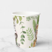 Wild One Oerwoud Animals Safari 1st Birthday Papieren Bekers (Rechts)