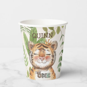 Wild One Oerwoud Animals Safari 1st Birthday Papieren Bekers