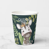 Wild One Oerwoud Animals Safari 1st Birthday Papieren Bekers (Achterkant)