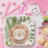 Wild One Oerwoud Animals Safari 1st Birthday Papieren Bordje (Feest)