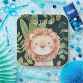 Wild One Oerwoud Animals Safari 1st Birthday Papieren Bordje (Feest)