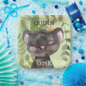 Wild One Oerwoud Animals Safari 1st Birthday Papieren Bordje (Feest)