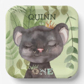 Wild One Oerwoud Animals Safari 1st Birthday Papieren Bordje (Voorkant)