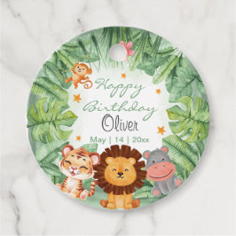Wild One Oerwoud Animals Tropical Boy Birthday Bedankjes Labels