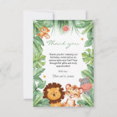 Wild One Oerwoud Animals Tropical Boy Birthday Bedankkaart (Voorkant)