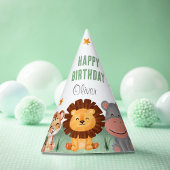 Wild One Oerwoud Animals Tropical Boy Birthday Feesthoedjes