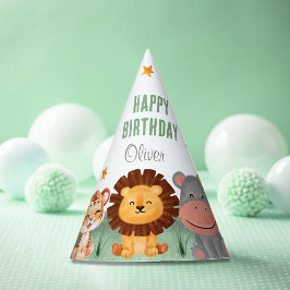 Wild One Oerwoud Animals Tropical Boy Birthday Feesthoedjes