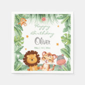 Wild One Oerwoud Animals Tropical Boy Birthday Servet (Voorkant)