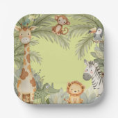 Wild One Oerwoud Animals Verjaardagsfeest Papieren Bordje (Voorkant)