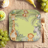 Wild One Oerwoud Animals Verjaardagsfeest Papieren Bordje