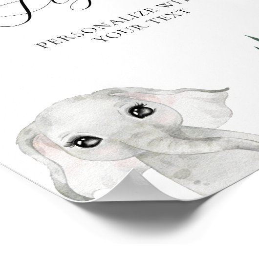 Wild One Oerwoud Baby shower aangepaste tekst teke Poster (Hoek)